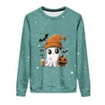 thumbnail image 4 of SDNall Halloween Sweatshirts for Women, Womens Casual Tops, Womens Halloween Tops, Women'S Halloween Shiny Printed Round-Neck Casual Sporty Long-Sleeved Fleece Sweatshirt Top, 4 of 9
