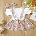 thumbnail image 2 of Bébé Filles Romper Ensemble Manches Courtes Imprimer une Ligne Robe + Bandeau, 2 of 8