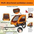 thumbnail image 3 of Pet Bike Trailer for Dogs, Bicycle Pet Cart for Small and Medium Pets, Foldable Dog Trailer with Quick Release Wheels and Safety Features, Orange and Gray, 3 of 6