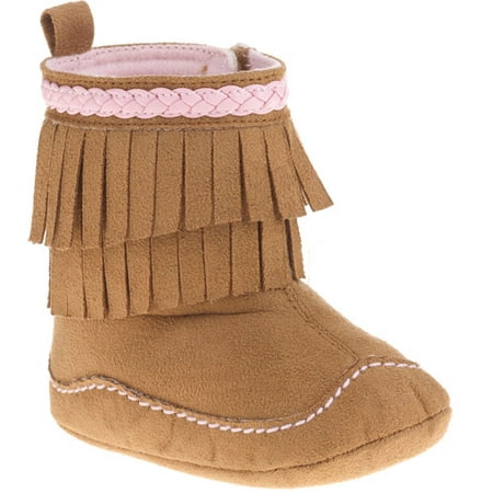 Baby Girls' Fringe Microsuede Baby Boots - Walmart.com