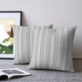 thumbnail image 2 of Pillow Covers 18x18 Set of 2, Boho Grey Throw Pillow Covers Decorative Couch Cushion Cover, Minimalist Farmhouse Striped Microfiber Soft Square Pillowcases for Bedroom Living Room Sofa, 2 of 9