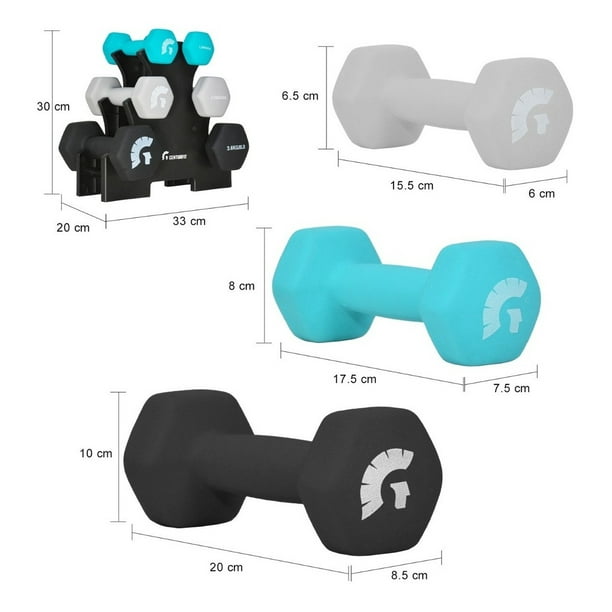 Set Pesa Mancuernas Hexagonales Centurfit LB 5LB Y Lb Pesas