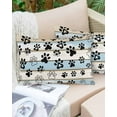thumbnail image 6 of Blue Beige Paw Print Throw Pillow Cover 24 x 36 Inch Decorative Pillow Cover Vintage Farmhouse Country Wooden Grain Lumbar Pillowcase Seasonal Rectangle Cushion Case for Couch Sofa Bed Living Room, 6 of 7
