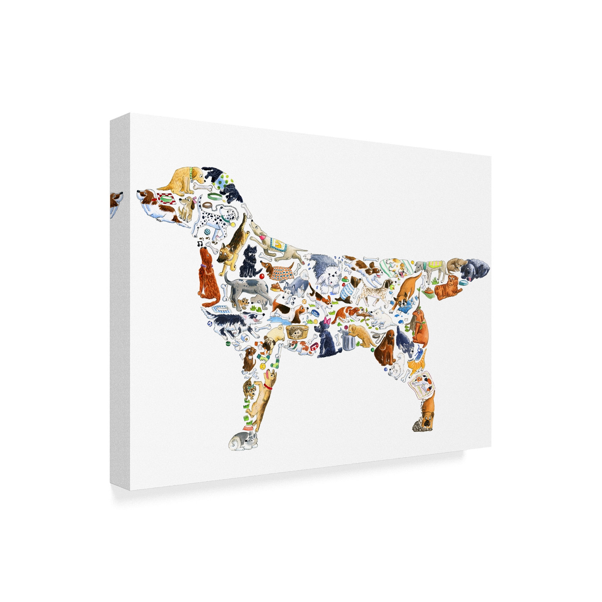 Trademark Fine Art 'Dog Collage' Canvas Art by Louise Tate