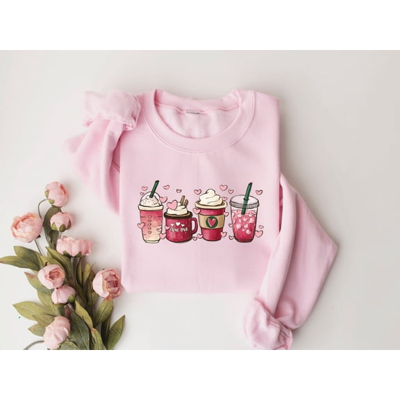 Womens Valentines Day Sweatshirt, Valentine Coffee Sweatshirt, Womens Valentines Day Sweater, Valentines Day Shirt, Valentines Sweater