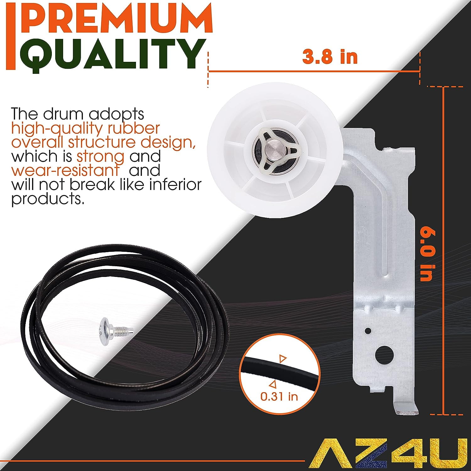 Dryer Repair Kit Replace For Samsung DV219AEW/XAA DV220AEW/XAA DV48J7700EW/A2 DV48H7400EW/A2 DV42h5200EW/A3 Rollers Belt Pulley