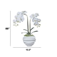 thumbnail image 5 of 23" Faux White Orchid Flower Arrangement | Realistic White Floral Display by Fiori Sempre, 5 of 7