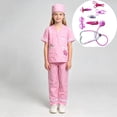 thumbnail image 2 of Vet Dress-Up Set Nurse Doctor Role Play Outfit with Stethoscope Accessories Halloween Party 5-10Y, 2 of 8
