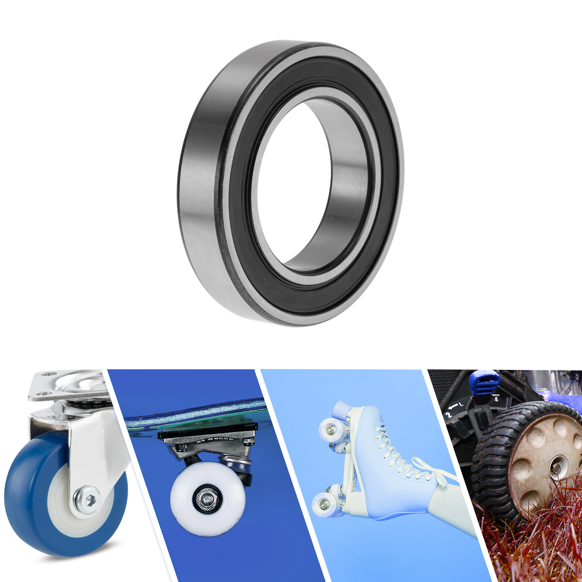 Unique Bargains 6009DDU Deep Groove Ball Bearings 45x75x16mm P4 Double Rubber Seal Lubricated Bearings 1 Pcs Car Silver Tone,Black