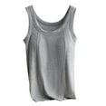 thumbnail image 4 of Gfyviroh Women's Tank Tops Summer Ribbed Plus Size Sleeveless Tops with Chest Pad Solid Color Crewneck Undershirts, 4 of 6