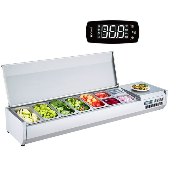 KFFKFF Countertop Refrigerated Salad Pizza Prep Station 160 W Stainless Guard ETL