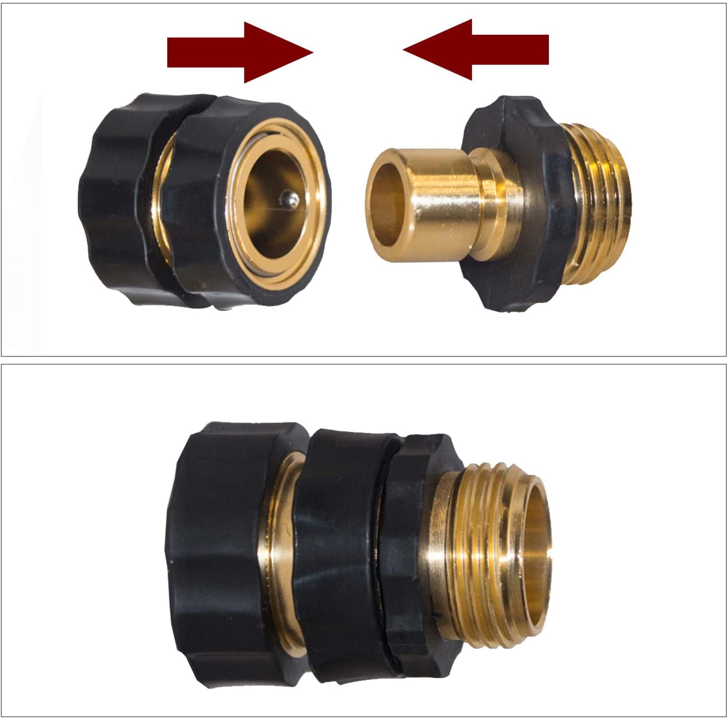 Garden Hose Quick Connect Aluminum Fitting 1/2 Inch Brass Bulkhead Tank Adapter