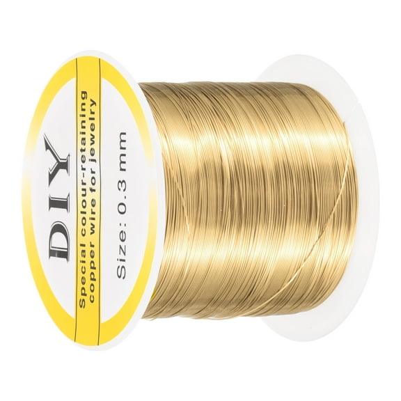 0.3mm Craft Wire Beading Copper Wire for Jewelry Make Supply(Bright Gold)-328 ft