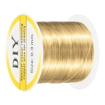0.3mm Craft Wire Beading Copper Wire for Jewelry Make Supply(Bright Gold)-328 ft
