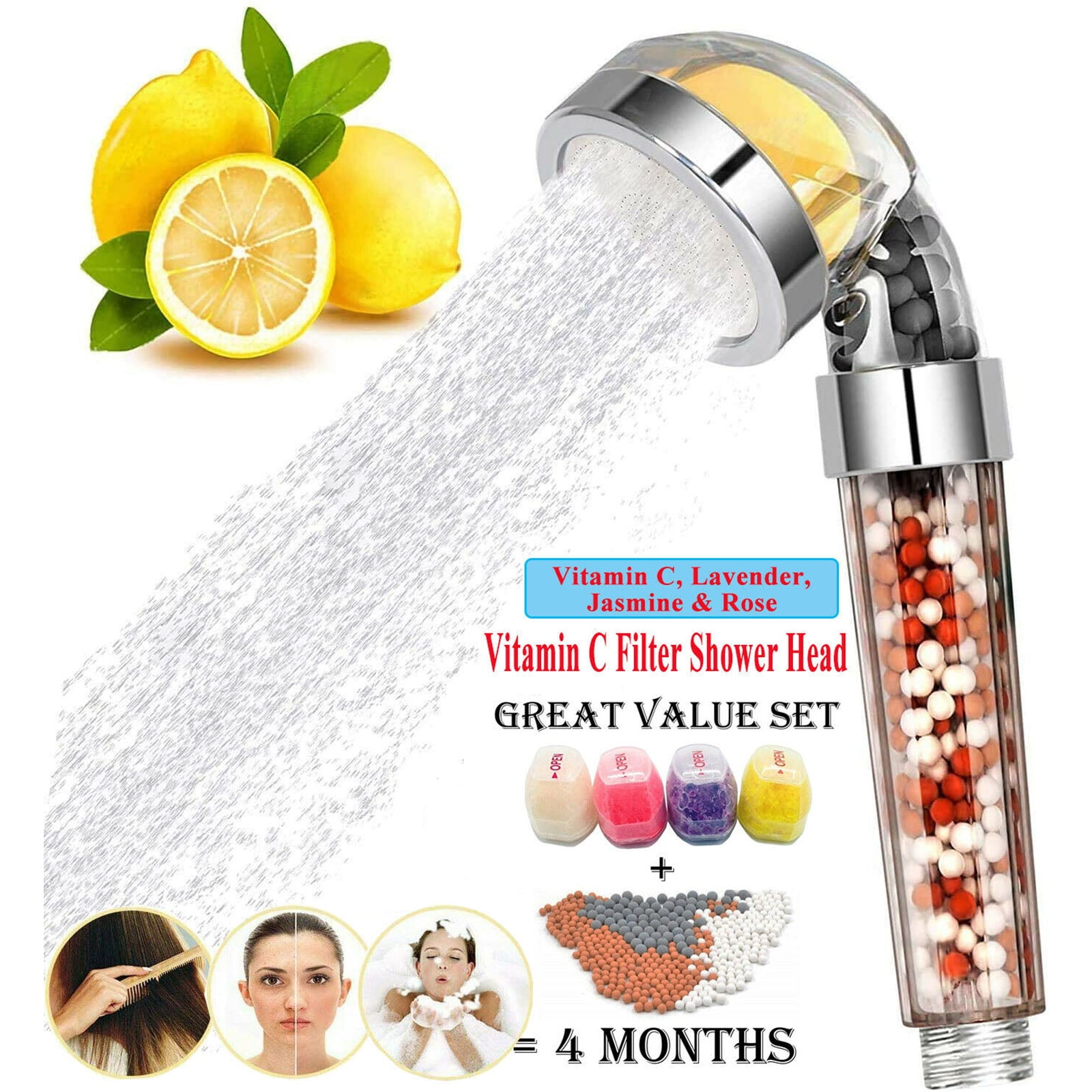 Home & Garden Bath High Pressure Water Saving Bath Shower Head Vitamin