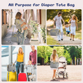 thumbnail image 6 of Diaper Bag Tote, Multifunctional Baby Changing Bag with Insulated Milk Bottle Pockets, Large Capacity Travel Backpack W/ USB Charging Port & Stroller Straps, Portable Newborn Baby Bags(Gray), 6 of 7