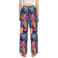 thumbnail image 3 of FORMRS Women's Pajama Pants with Pockets Soft Comfy Loungewear Sleep Bottom, Sizes S-2XL, Colorful Art Leaves Pattern, 3 of 8