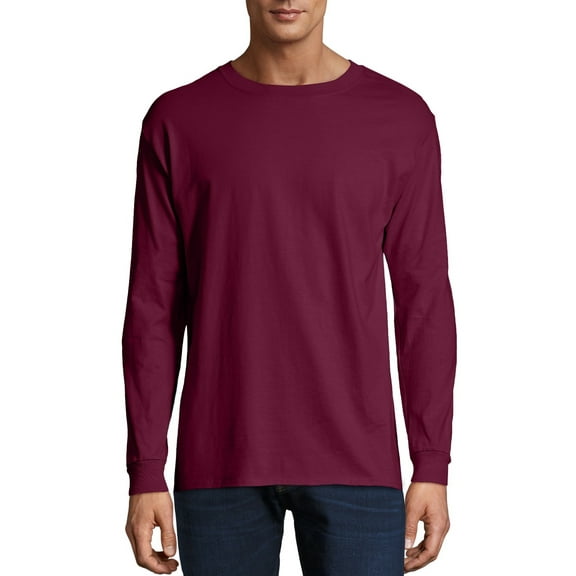 Hanes Mens Premium Beefy-T Cotton Long Sleeve T-Shirt, Sizes S-3XL