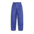 thumbnail image 6 of Iyufng Checkered Wide Leg Pants for Women Loose Casual Pants, Elastic Waistband with Pockets, 6 of 6