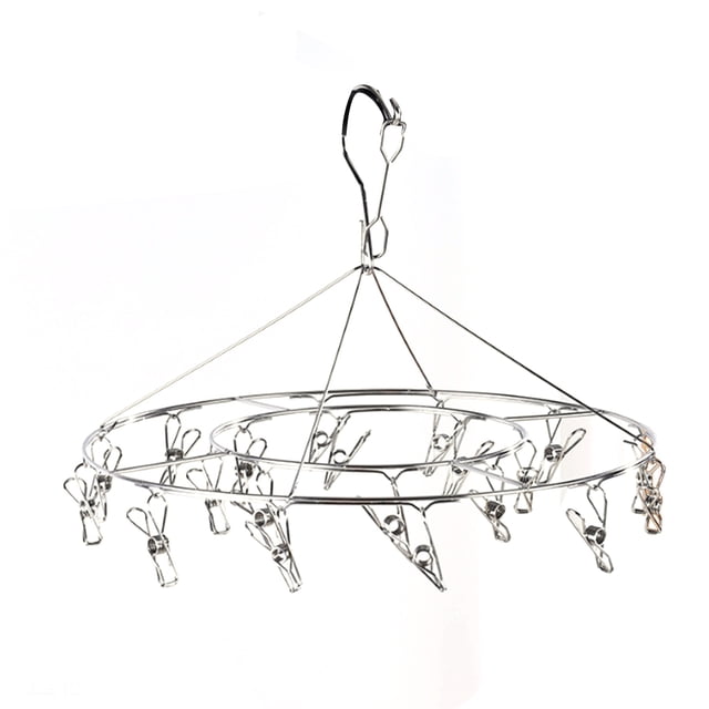 Multi Clip Hanger,Clothes Drying Hanger Stainless Stainless Steel Clothes Drying Hanger Underwear Hanging Rack High-End Performance