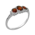 thumbnail image 1 of LBG British Made 925 Sterling Silver Natural Garnet Womens Engagement Ring - 33 size options - Size 6, 1 of 6
