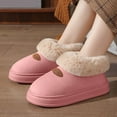 thumbnail image 2 of Rokment Fuzzy Winter Snow Boots House Shoes for Women Indoor and Outdoor Fashion Casual Plush Lined Warm Comfy Memory Foam Slippers Ankle Booties Pink Size 9.5, 2 of 6
