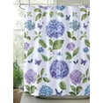 thumbnail image 3 of Purple Hydrangeas Waterproof Fabric Shower Curtain, Botanical Garden Flowers Shower Curtain for Bathroom Curtains Bathtubs Hotel Washable Shower Curtains with 12 Hooks Small 36x72in, 3 of 6