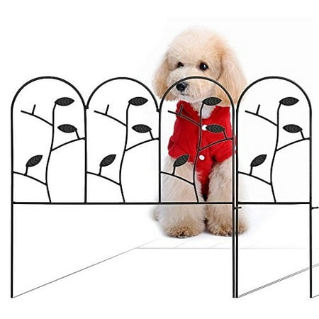 Folding Classic Iron Garden - 18 inch garden fence 7ft decorative garden fencing rustproof iron animal barrier black metal fencing border for dogs flower bed edge section outdoor wire patio garden folding fencing landscape panels