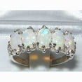 thumbnail image 2 of LBG British Made 10k White Gold Natural Opal Womens Eternity Ring - 33 size options - Size 9.5, 2 of 6