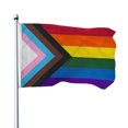 thumbnail image 4 of Pohot 60x90cm Outdoor Pride Flag LGBTQ+ Hanging Flag Banner Colorful Gay Pride Striped Flag for Intersex Community Intersex Progress Bisexual, 4 of 9