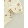 thumbnail image 6 of Seyurigaoka Baby's Romper, Printed Pattern Front Button Sleeveless Round Neck Snap Crotch Infant Boy Girl Jumpsuit, 6 of 8