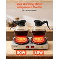 thumbnail image 6 of VEVOR Commercial Coffee Decanter Warm Plate, 80W x 2 Coffee-Carafe Warmer, Dual Warming Plates with Independent Control, Fits 1.8L Standard Glass Decanter, for Coffee Shop, Home, Office & Restaurant, 6 of 9