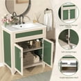 thumbnail image 3 of MAYEERTY 30'' Bathroom Vanity Cabinet with Ceramic Sink Combo – Solid Wood Frame, Height Adjustable Shelf, 3 of 6