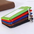 thumbnail image 3 of SEIWEI Leather Credit Card Holder Zippered Badge Holder for Storing ID Card Bank Cards Black (PU Rope), 3 of 8