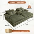 thumbnail image 2 of Rophefx Oversized Chaise Lounge with Adjustable Backrest,109.6" Cloud Sofa Bed with Deep Seat for Living Room,Green, 2 of 6