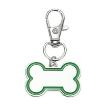 Uxcell Pet ID Tags Bone Shape, 30x20mm Metal Personalize Engraved Both Sides Blank Tags Stamping Pet Supplies (Green)