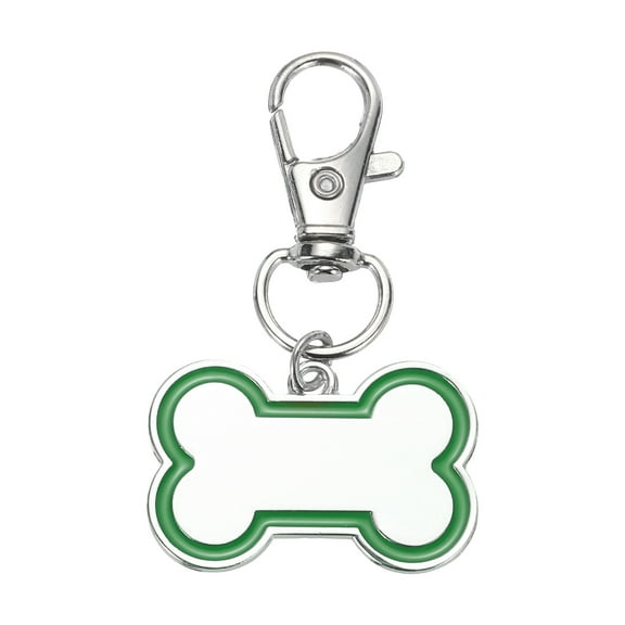 Uxcell Pet ID Tags Bone Shape, 30x20mm Metal Personalize Engraved Both Sides Blank Tags Stamping Pet Supplies (Green)