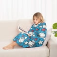 thumbnail image 4 of Blue Stars and Baseballs Pattern Blanket Hoodies for Kids 6-13YR Oversize Wearable Blanket Hoodies for Boys Girls Teens, 4 of 7