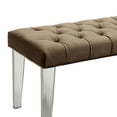 thumbnail image 3 of Furniture of America Eliza Contemporary Fabric Bench with Acrylic Legs in Brown, 3 of 5