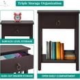 thumbnail image 5 of GHooa Night Stand Bedside Table with Drawer Wooden Side Tables Bedroom Night Stands Small Nightstand End Table with Drawer and Shelf Ideal for Small Spaces Bed Side Table/Night Stand - Espresso, 5 of 8