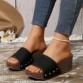 thumbnail image 4 of Dakaela Sandales Compensées à Plateforme pour Femmes, Bout Ouvert, à Enfiler, Mules à Talon en Liège, Chaussures d'Été Confortables, 4 of 8