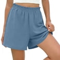 thumbnail image 5 of Workout Gym Running Shorts Women's Fashion Casual Solid Color Pants Pocket Elastic Waist Comfortable Short Pants Light Blue Xxl, 5 of 7