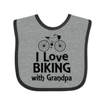Inktastic I Love Biking with Grandpa Boys or Girls Baby Bib