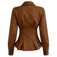 thumbnail image 3 of Hurxie Waist Tops for Women Wrap Top Fitted Button Down Shirt Wrap Top Long Sleeve Blouse Casual Outfits, 3 of 7