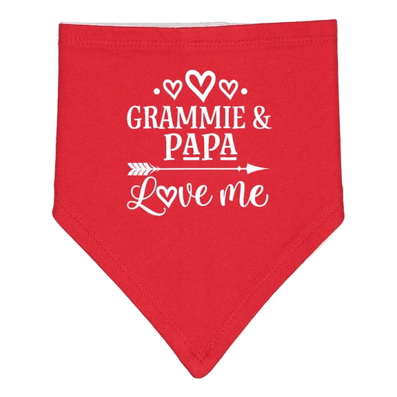 Inktastic Grammie and Papa Love Me Baby Bandana Bib