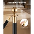 thumbnail image 3 of KFFKFF 4 Pcs Black Velvet Stanchion Ropes, 5 ft Crowd Control Stanchion Black Velvet Ropes with Gold Hooks, Post Queue Barrier Carpet Rope, 3 of 9