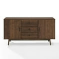 thumbnail image 4 of Crosley Furniture Lucas 2 Cabinet 3 Drawer Dining Sideboard Buffet, Walnut, 4 of 11