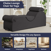 ijuicy Chaise Lounge Chair for Yoga, Chaise Lounge with Headrest, Oversized Yoga Chair Indoor - Dark Gray