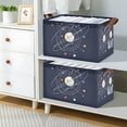 thumbnail image 2 of Yayeee Foldable Storage Basket for Shelves with Handles Waterproof Cloth Bins, White Planet, 2 of 7