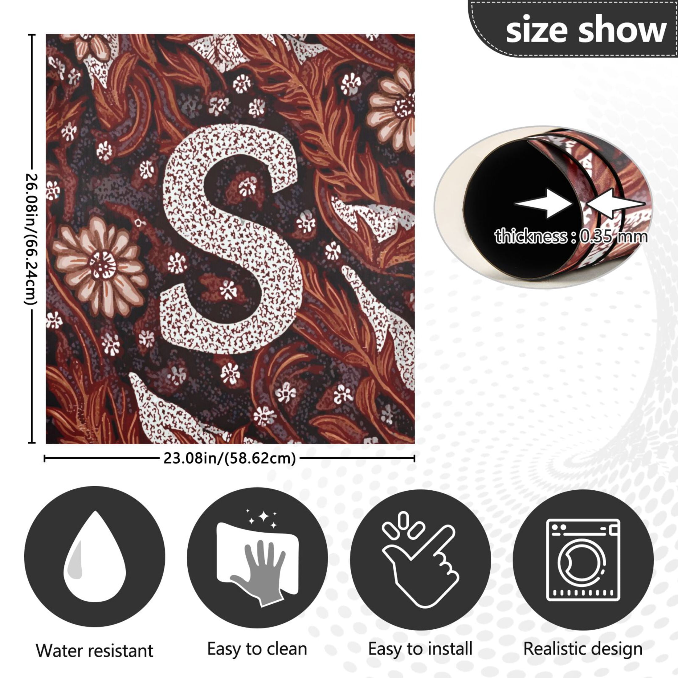 IAUYY Magnetic Decorative -23x26 Inch,Removable DIY Art for Dishwasher Refrigerator and Other Metal Surfaces,Batik Fabric Patterns
